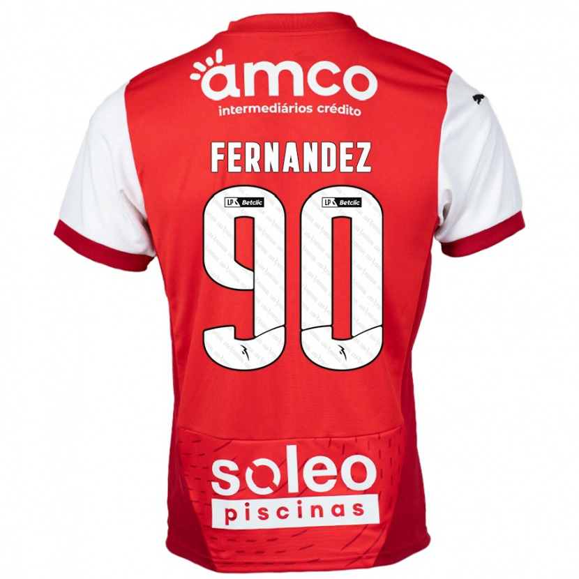 Danxen Barn Roberto Fernández #90 Röd Vit Hemmatröja Matchtröjor 2024/25 Tröjor T-Tröja