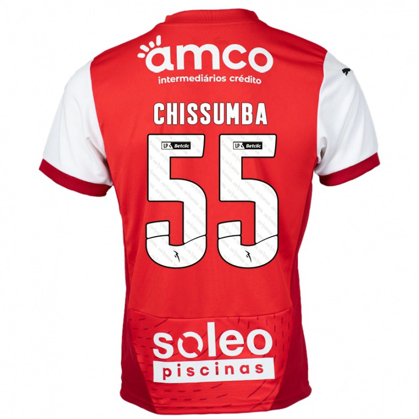 Danxen Barn Chissumba #55 Röd Vit Hemmatröja Matchtröjor 2024/25 Tröjor T-Tröja
