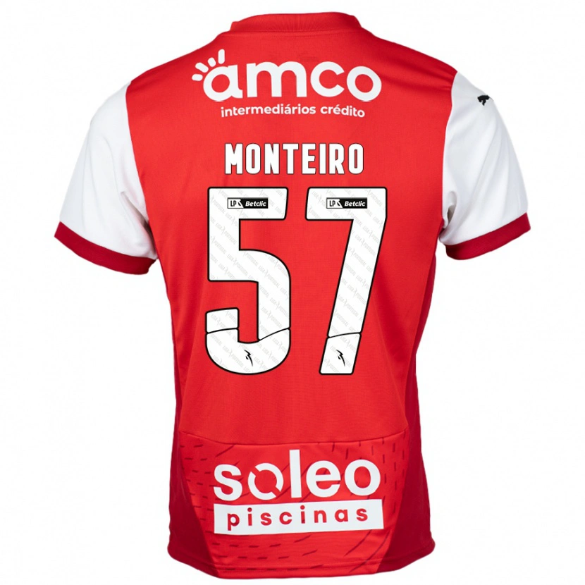 Danxen Barn Jordan Monteiro #57 Röd Vit Hemmatröja Matchtröjor 2024/25 Tröjor T-Tröja