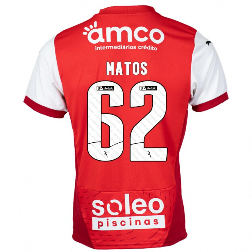 Danxen Barn Nuno Matos #62 Röd Vit Hemmatröja Matchtröjor 2024/25 Tröjor T-Tröja