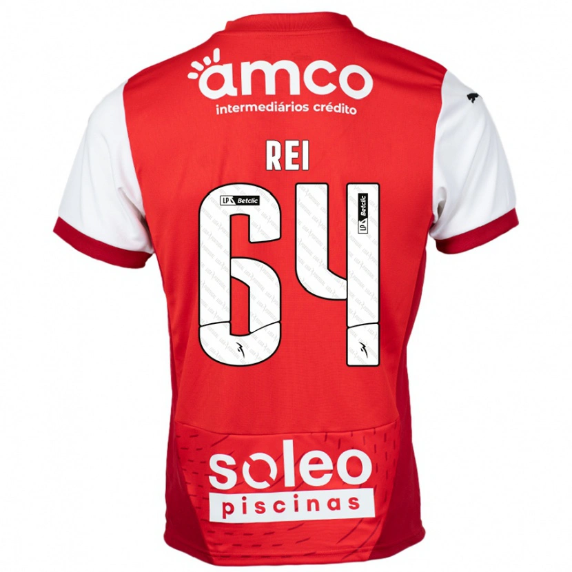 Danxen Barn Ricardo Rei #64 Röd Vit Hemmatröja Matchtröjor 2024/25 Tröjor T-Tröja