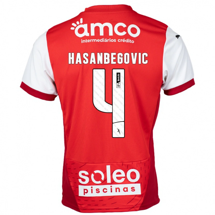 Danxen Barn Melisa Hasanbegović #4 Röd Vit Hemmatröja Matchtröjor 2024/25 Tröjor T-Tröja
