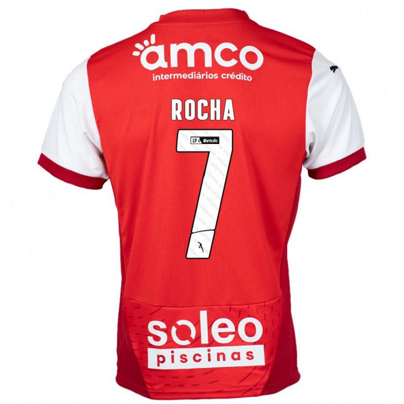 Danxen Barn Carolina Rocha #7 Röd Vit Hemmatröja Matchtröjor 2024/25 Tröjor T-Tröja