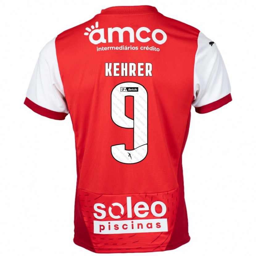 Danxen Barn Caroline Kehrer #9 Röd Vit Hemmatröja Matchtröjor 2024/25 Tröjor T-Tröja