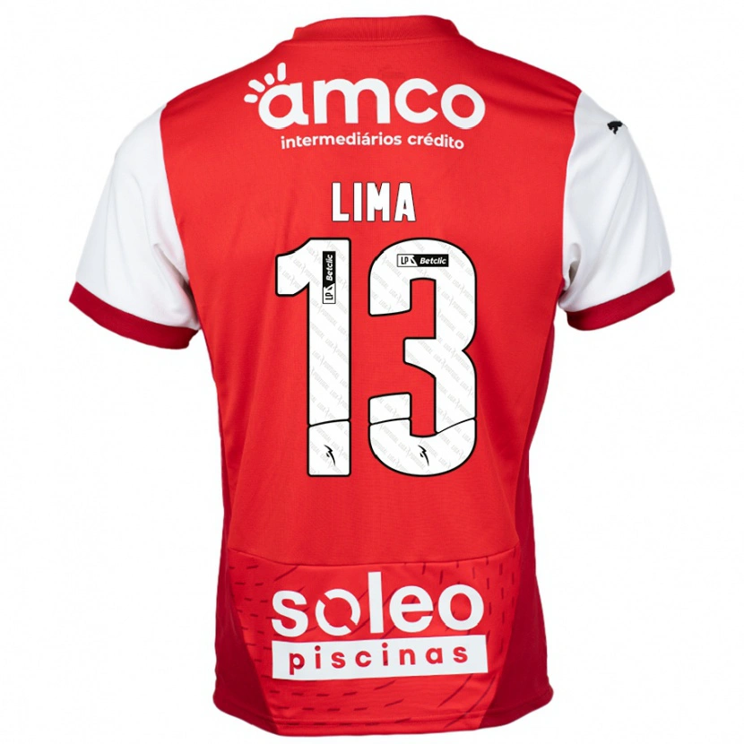 Danxen Barn Aline Lima #13 Röd Vit Hemmatröja Matchtröjor 2024/25 Tröjor T-Tröja