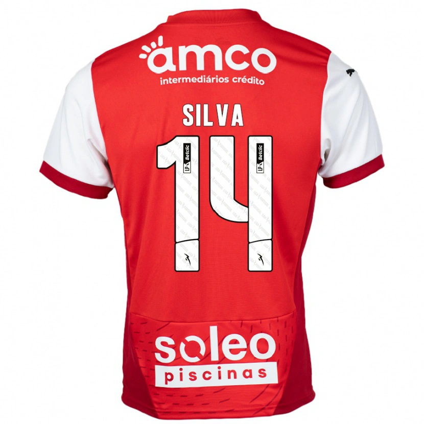 Danxen Barn Dolores Silva #14 Röd Vit Hemmatröja Matchtröjor 2024/25 Tröjor T-Tröja