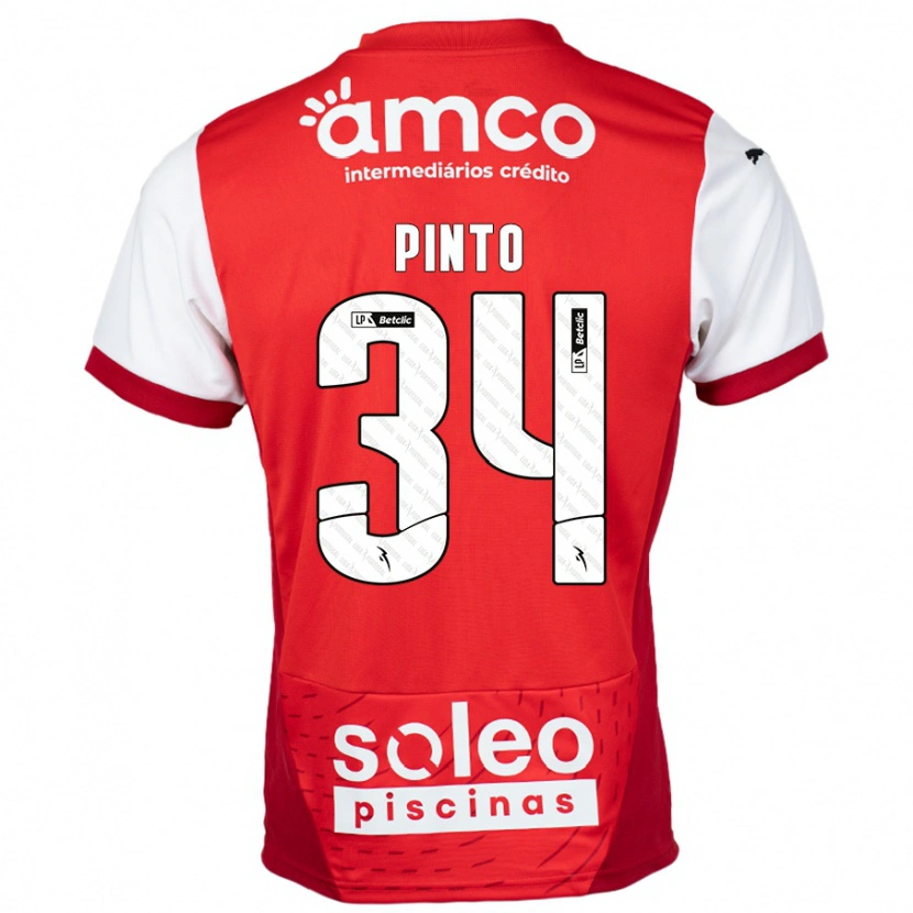 Danxen Barn Ana Pinto #34 Röd Vit Hemmatröja Matchtröjor 2024/25 Tröjor T-Tröja