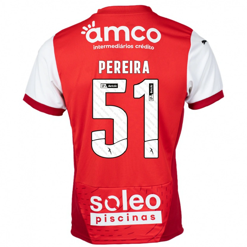 Danxen Barn Evy Pereira #51 Röd Vit Hemmatröja Matchtröjor 2024/25 Tröjor T-Tröja