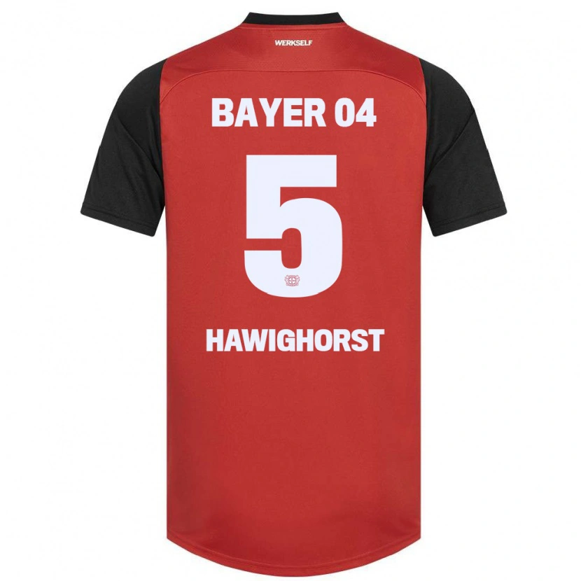 Danxen Barn Ben Hawighorst #5 Röd Svart Hemmatröja Matchtröjor 2024/25 Tröjor T-Tröja