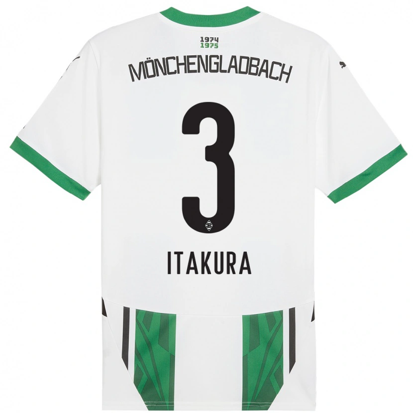 Danxen Barn Ko Itakura #3 Vit Grön Hemmatröja Matchtröjor 2024/25 Tröjor T-Tröja