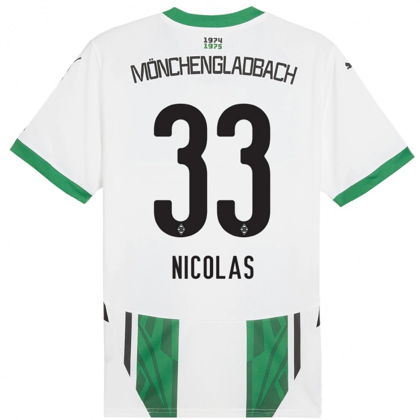 Danxen Barn Moritz Nicolas #33 Vit Grön Hemmatröja Matchtröjor 2024/25 Tröjor T-Tröja