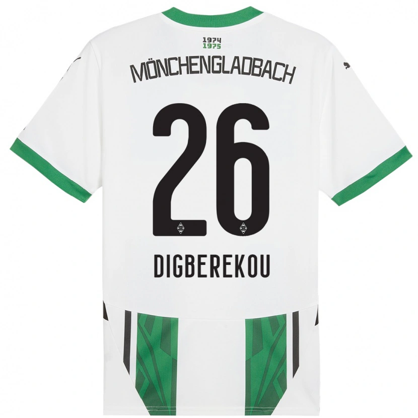 Danxen Barn Ibrahim Digberekou #26 Vit Grön Hemmatröja Matchtröjor 2024/25 Tröjor T-Tröja