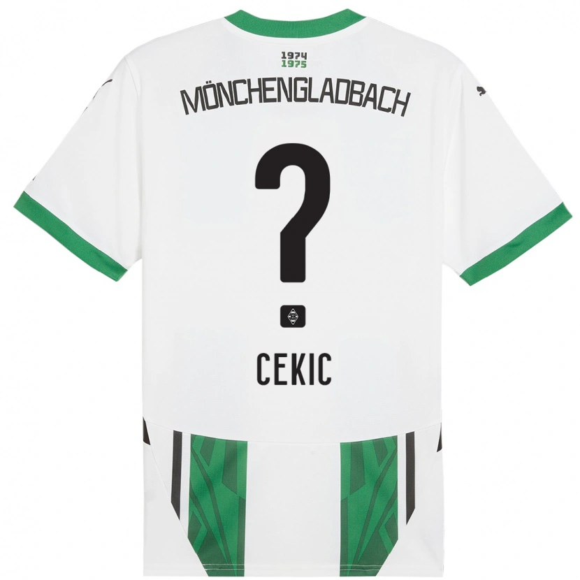 Danxen Barn Adnan Cekic #0 Vit Grön Hemmatröja Matchtröjor 2024/25 Tröjor T-Tröja