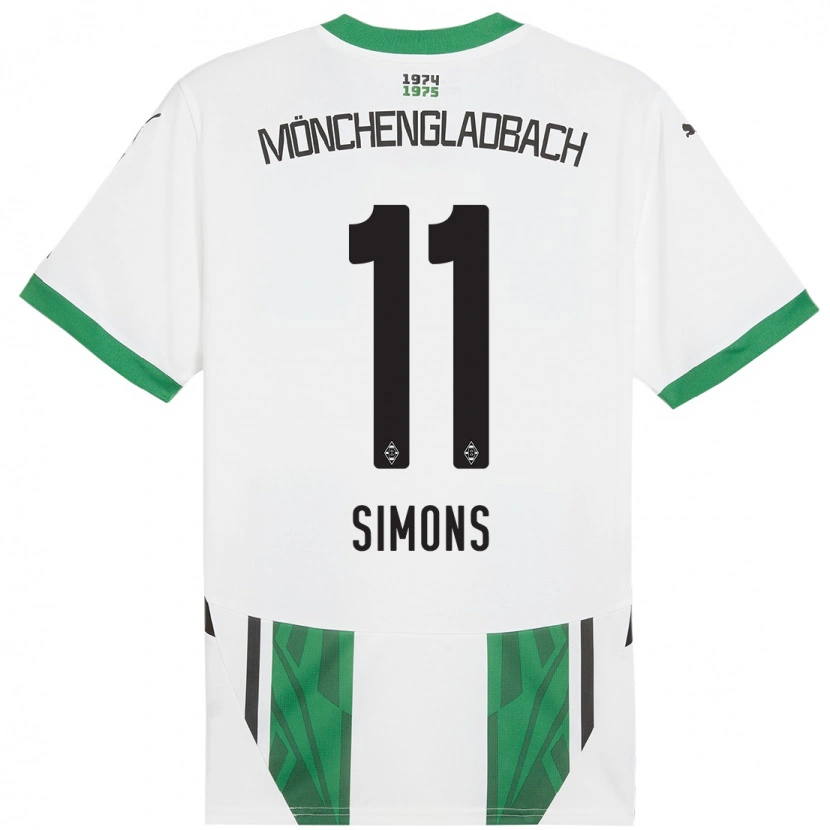 Danxen Barn Kelly Simons #11 Vit Grön Hemmatröja Matchtröjor 2024/25 Tröjor T-Tröja