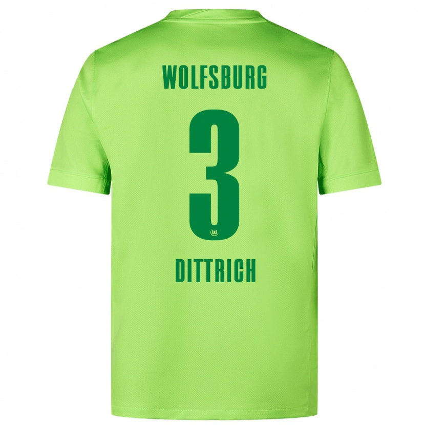 Danxen Barn Elia Dittrich #3 Fluorescerande Grön Hemmatröja Matchtröjor 2024/25 Tröjor T-Tröja