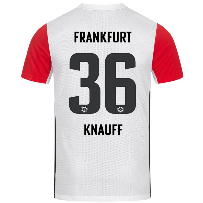 Danxen Barn Ansgar Knauff #36 Vit Röd Hemmatröja Matchtröjor 2024/25 Tröjor T-Tröja