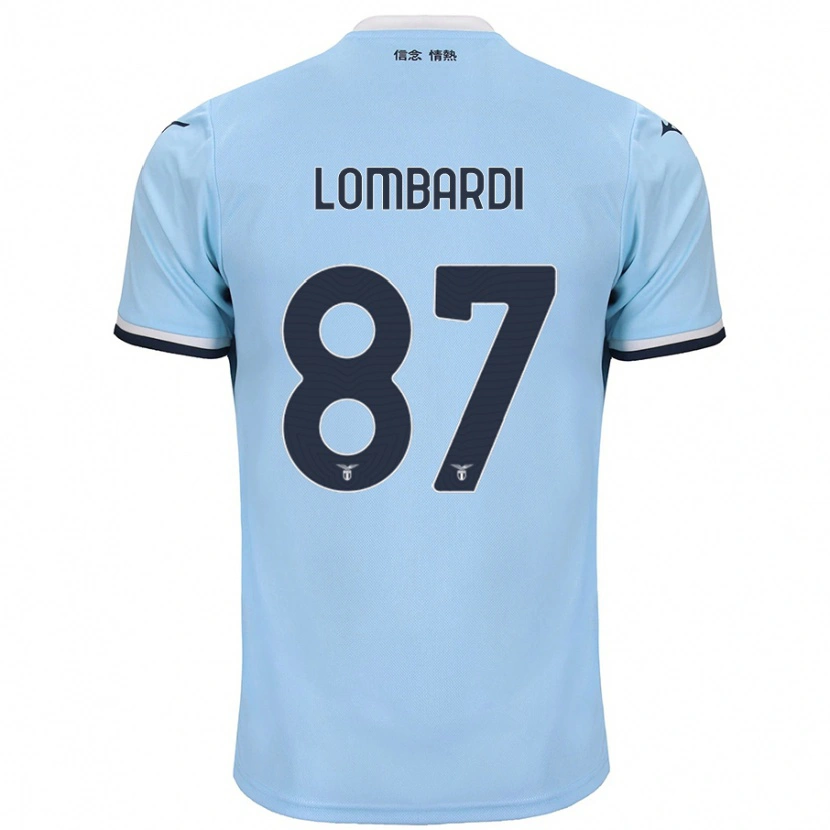 Danxen Barn Cristiano Lombardi #87 Blå Hemmatröja Matchtröjor 2024/25 Tröjor T-Tröja