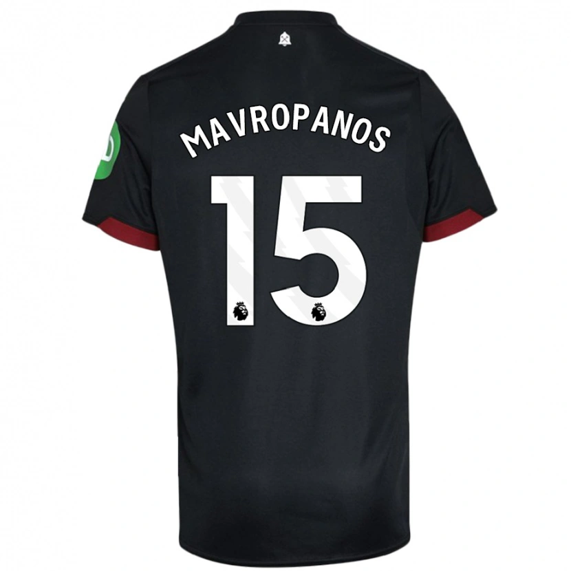Danxen Barn Konstantinos Mavropanos #15 Svart Vit Bortatröja Matchtröjor 2024/25 Tröjor T-Tröja