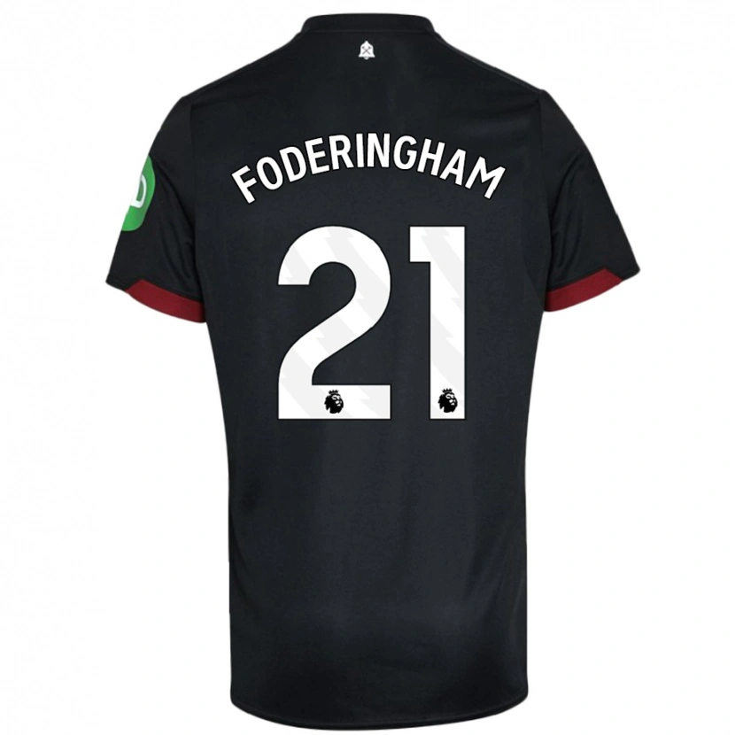 Danxen Barn Wes Foderingham #21 Svart Vit Bortatröja Matchtröjor 2024/25 Tröjor T-Tröja