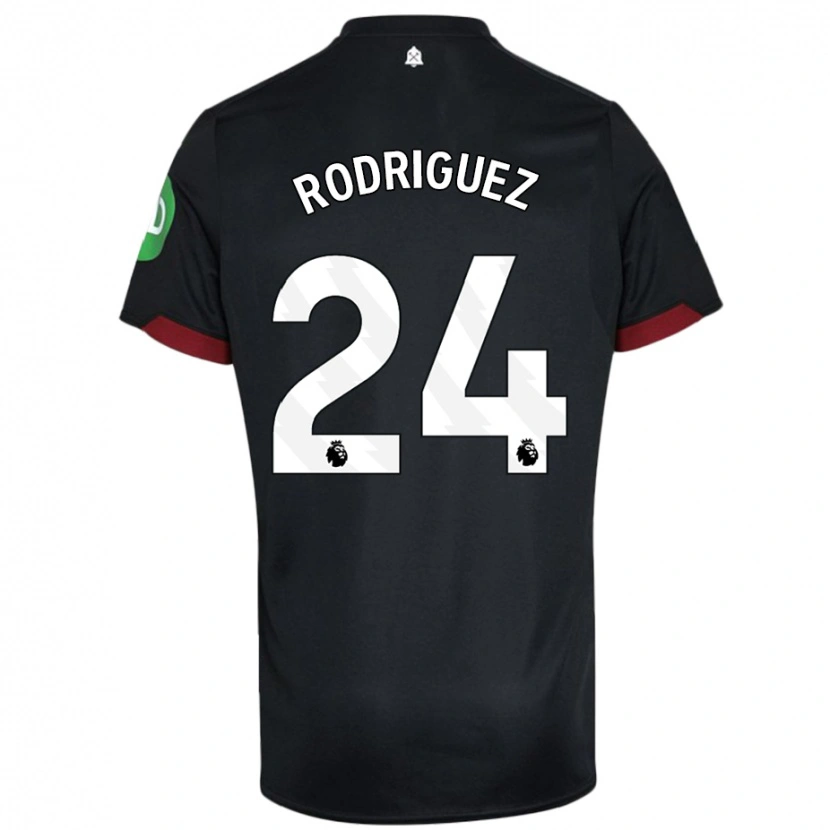 Danxen Barn Guido Rodríguez #24 Svart Vit Bortatröja Matchtröjor 2024/25 Tröjor T-Tröja