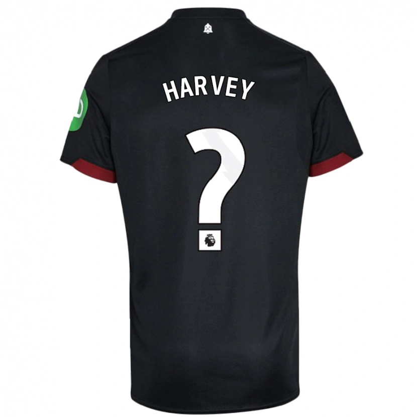Danxen Barn Ros Harvey #0 Svart Vit Bortatröja Matchtröjor 2024/25 Tröjor T-Tröja
