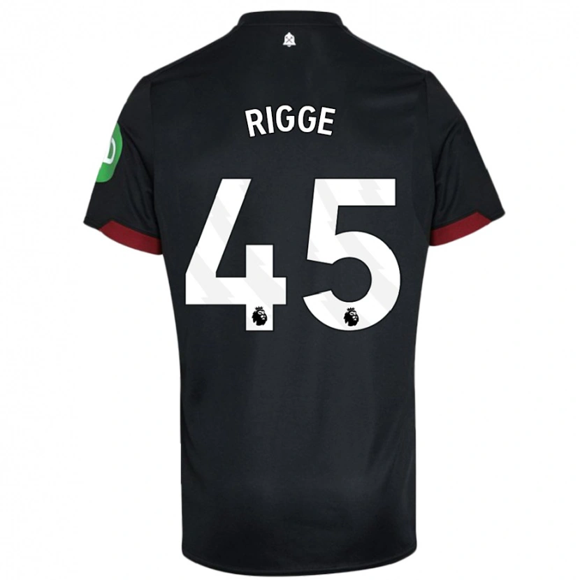 Danxen Barn Daniel Rigge #45 Svart Vit Bortatröja Matchtröjor 2024/25 Tröjor T-Tröja