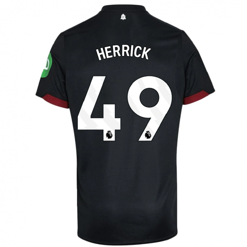 Danxen Barn Finlay Herrick #49 Svart Vit Bortatröja Matchtröjor 2024/25 Tröjor T-Tröja