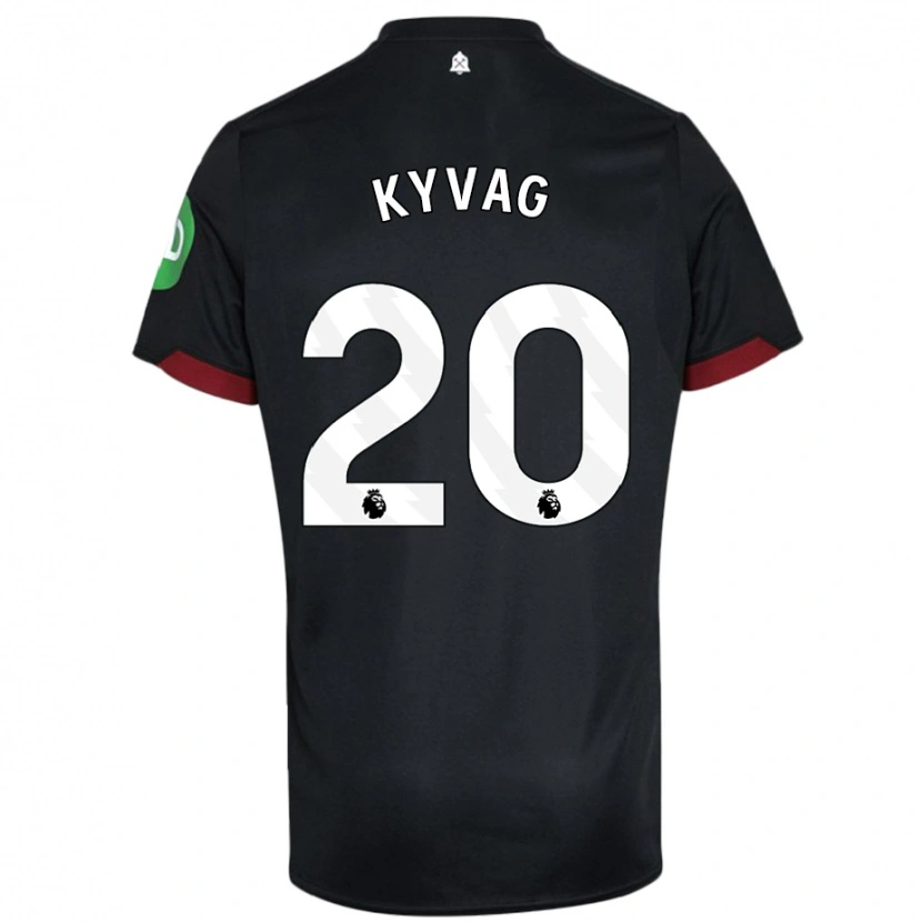 Danxen Barn Thea Kyvag #20 Svart Vit Bortatröja Matchtröjor 2024/25 Tröjor T-Tröja