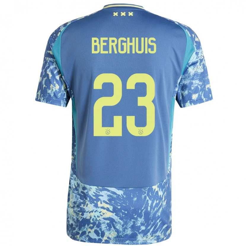 Danxen Barn Steven Berghuis #23 Grå Blå Gul Bortatröja Matchtröjor 2024/25 Tröjor T-Tröja