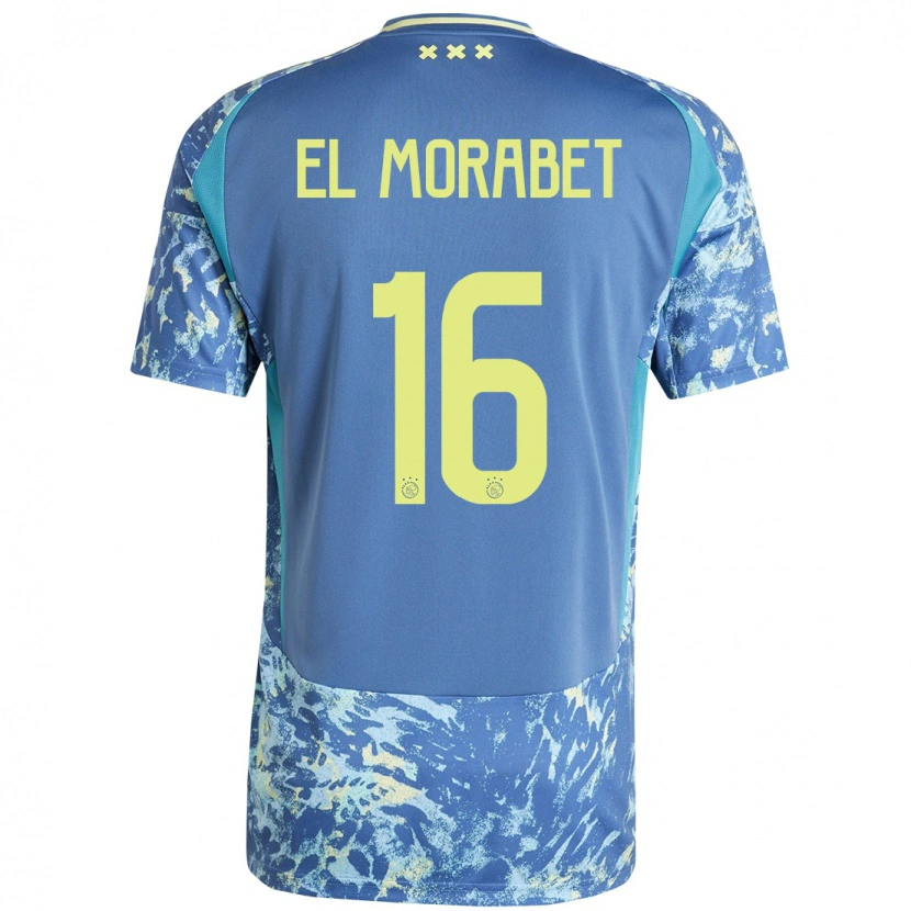 Danxen Barn Younes El Morabet #16 Grå Blå Gul Bortatröja Matchtröjor 2024/25 Tröjor T-Tröja