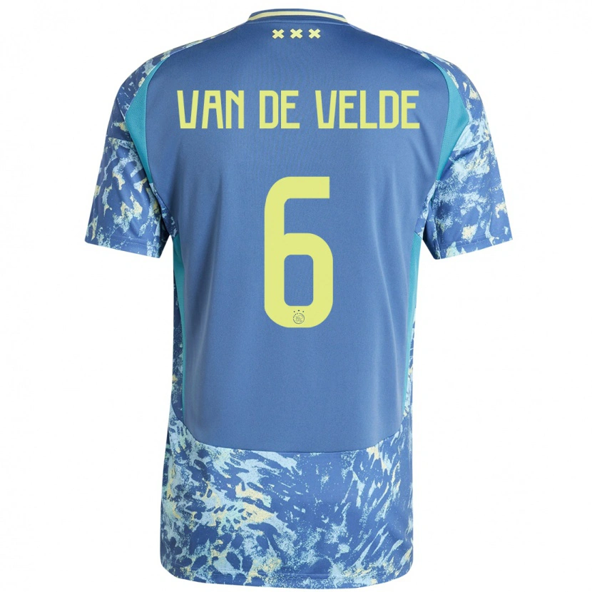 Danxen Barn Jonna Van De Velde #6 Grå Blå Gul Bortatröja Matchtröjor 2024/25 Tröjor T-Tröja