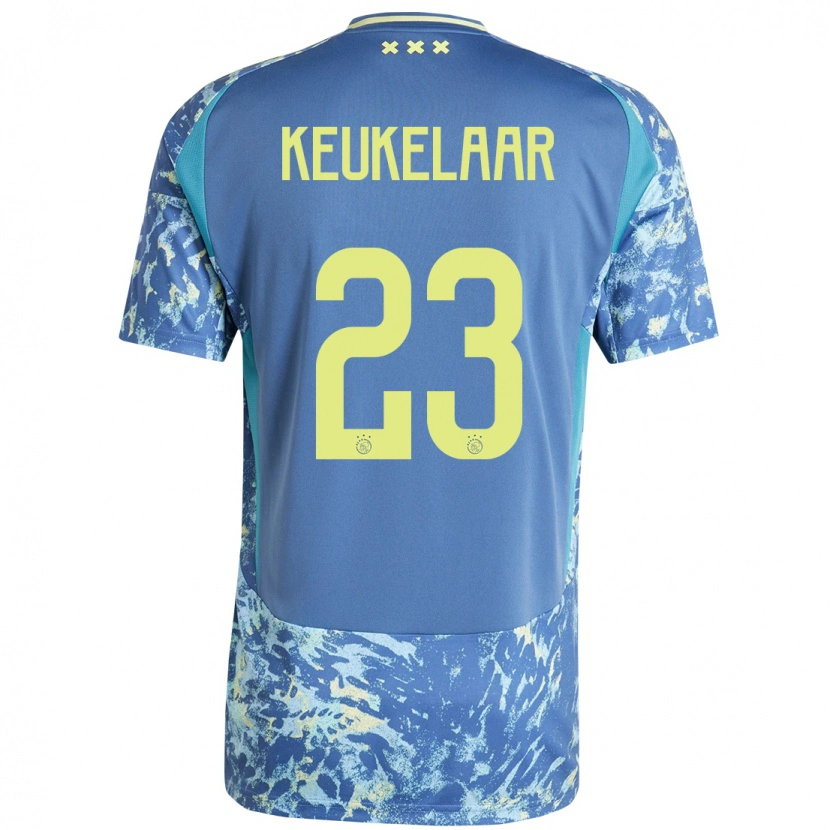 Danxen Barn Lotte Keukelaar #23 Grå Blå Gul Bortatröja Matchtröjor 2024/25 Tröjor T-Tröja