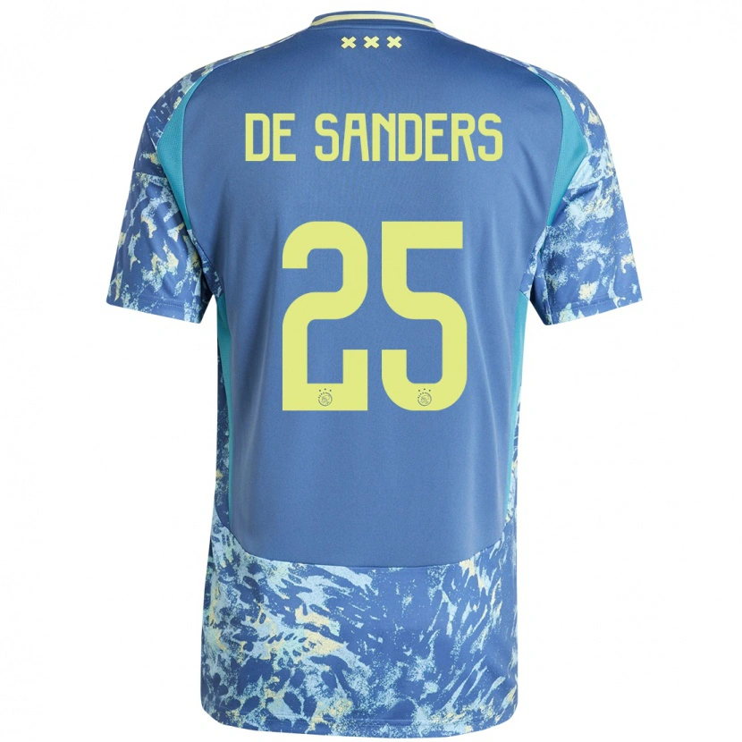 Danxen Barn Kay-Lee De Sanders #25 Grå Blå Gul Bortatröja Matchtröjor 2024/25 Tröjor T-Tröja