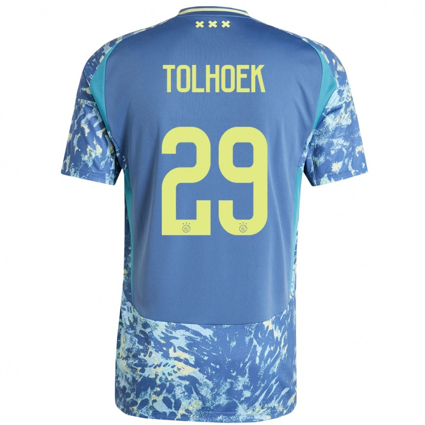 Danxen Barn Danique Tolhoek #29 Grå Blå Gul Bortatröja Matchtröjor 2024/25 Tröjor T-Tröja