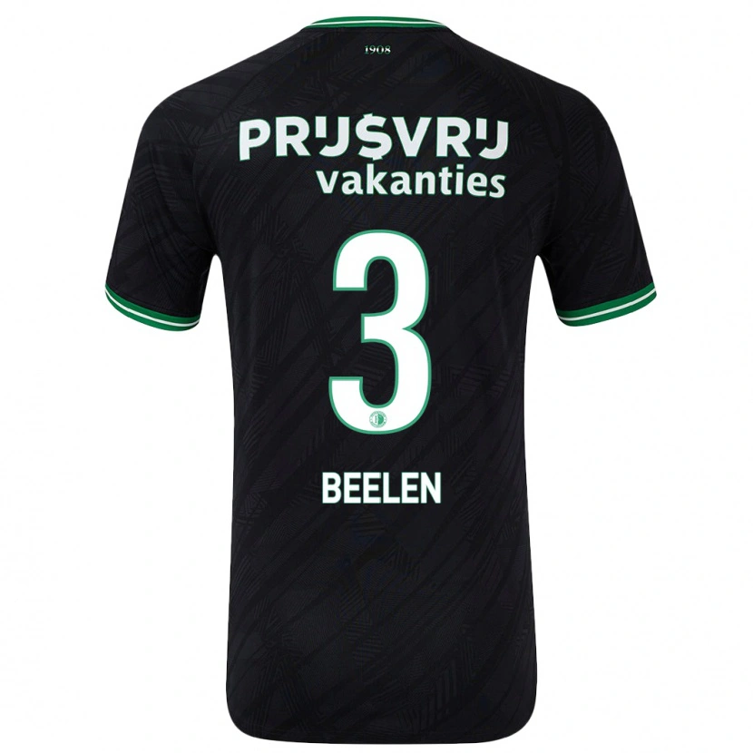 Danxen Barn Thomas Beelen #3 Svart Grön Bortatröja Matchtröjor 2024/25 Tröjor T-Tröja