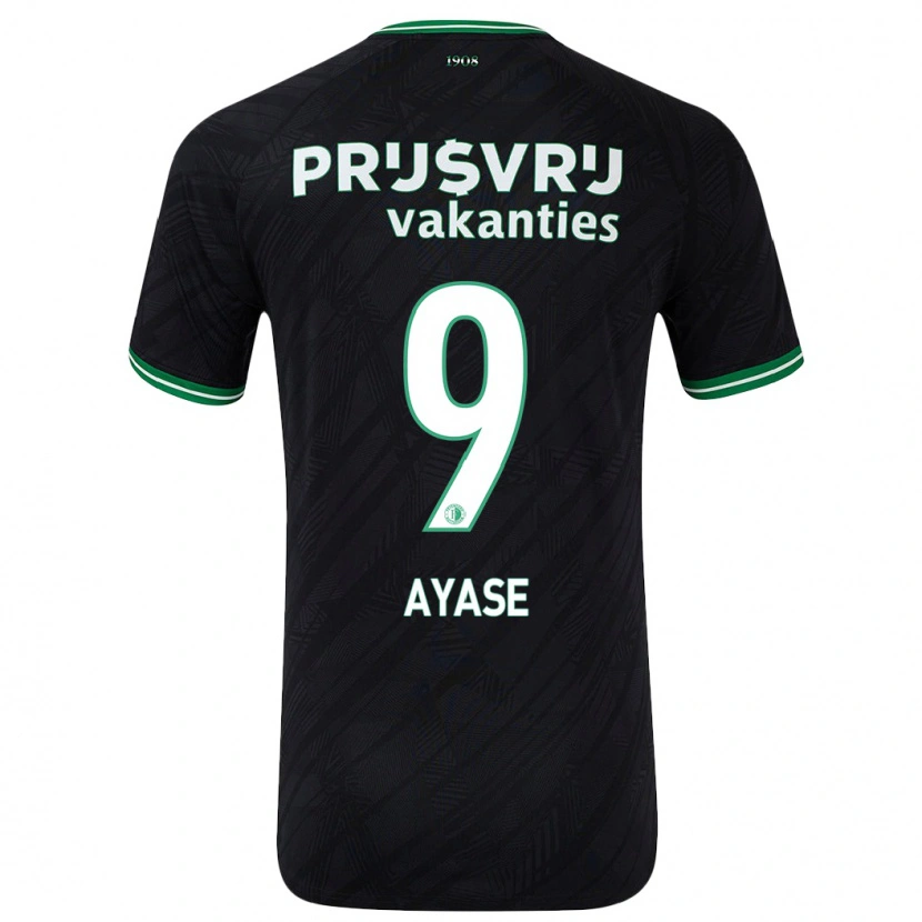 Danxen Barn Ayase Ueda #9 Svart Grön Bortatröja Matchtröjor 2024/25 Tröjor T-Tröja