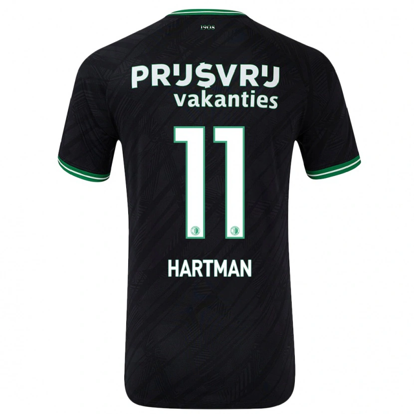 Danxen Barn Quilindschy Hartman #11 Svart Grön Bortatröja Matchtröjor 2024/25 Tröjor T-Tröja