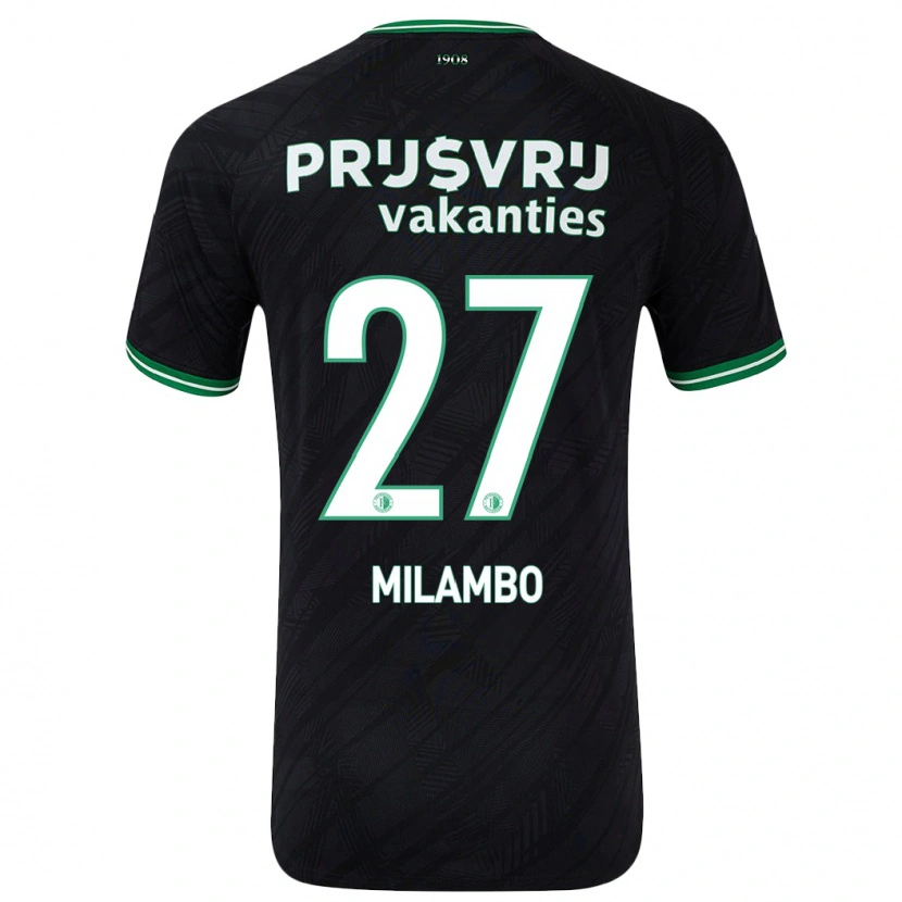 Danxen Barn Antoni Milambo #27 Svart Grön Bortatröja Matchtröjor 2024/25 Tröjor T-Tröja