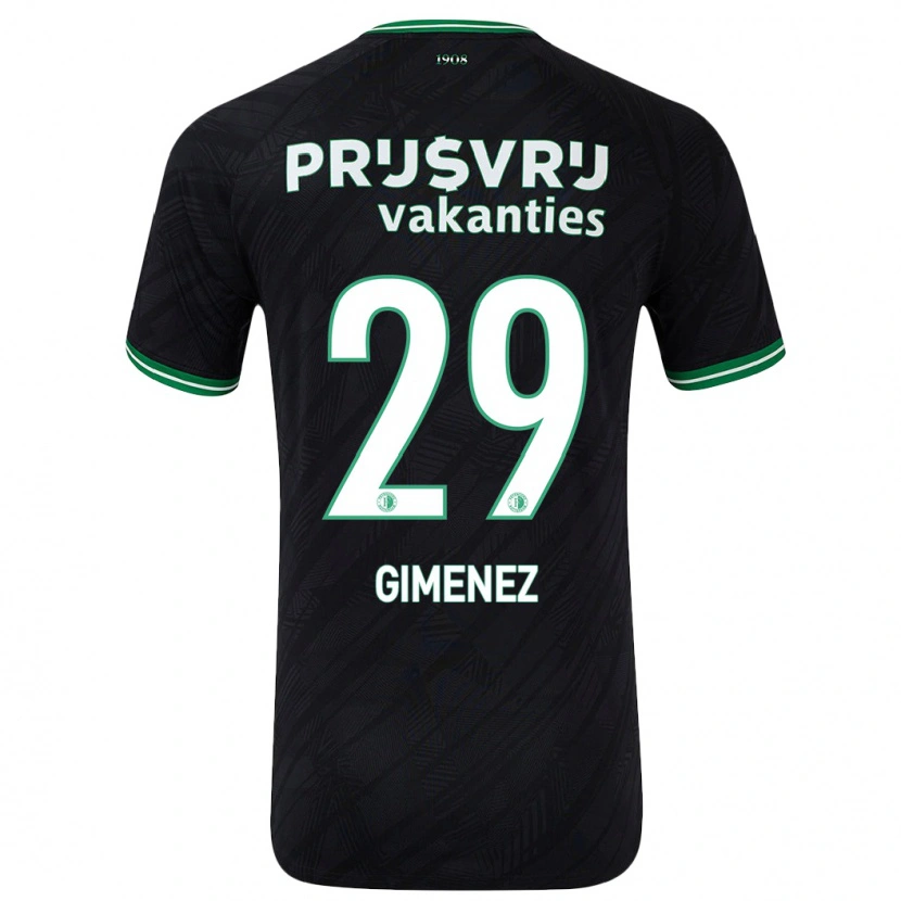 Danxen Barn Santiago Gimenez #29 Svart Grön Bortatröja Matchtröjor 2024/25 Tröjor T-Tröja