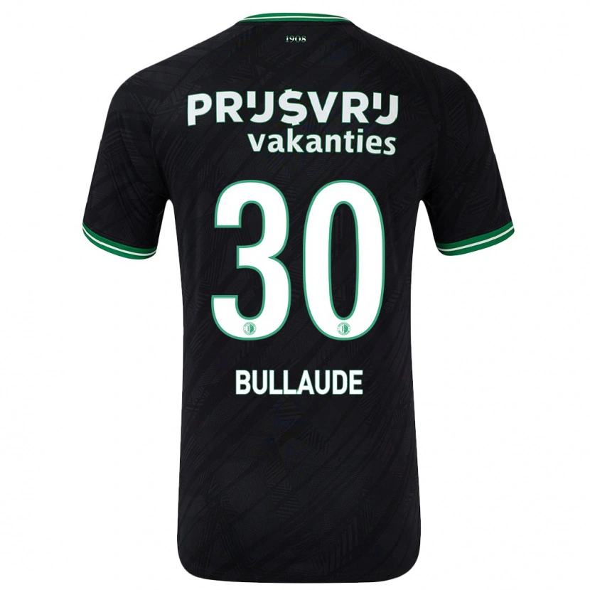 Danxen Barn Ezequiel Bullaude #30 Svart Grön Bortatröja Matchtröjor 2024/25 Tröjor T-Tröja