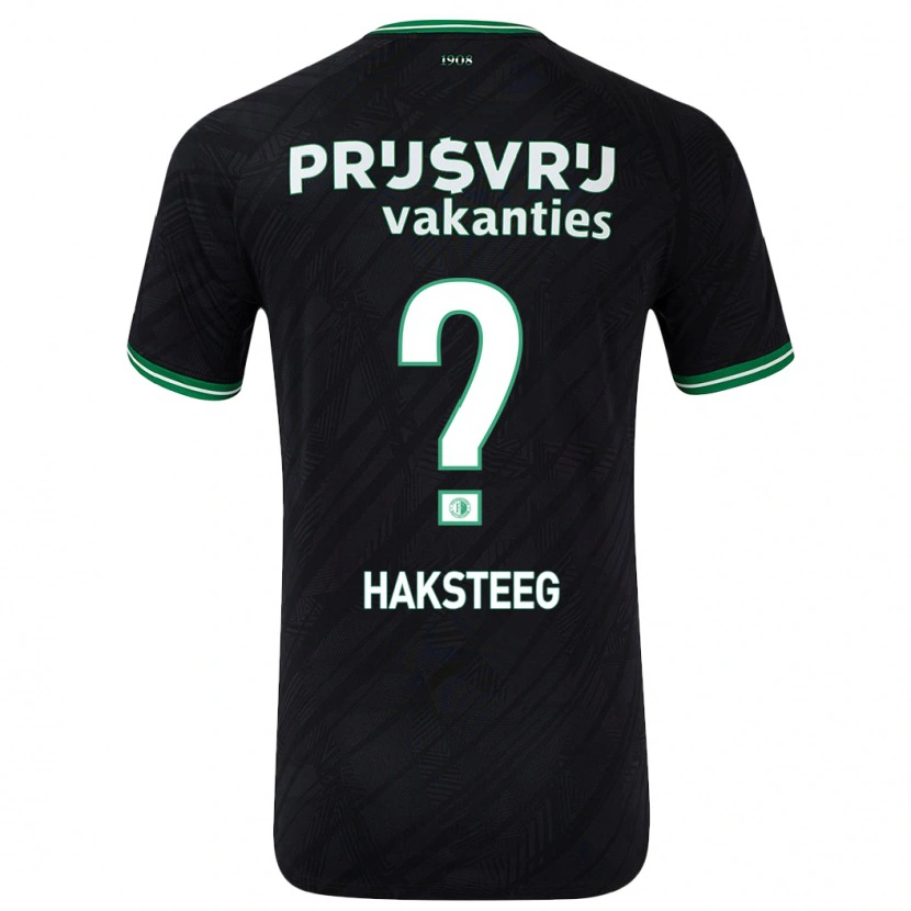Danxen Barn Tim Haksteeg #0 Svart Grön Bortatröja Matchtröjor 2024/25 Tröjor T-Tröja