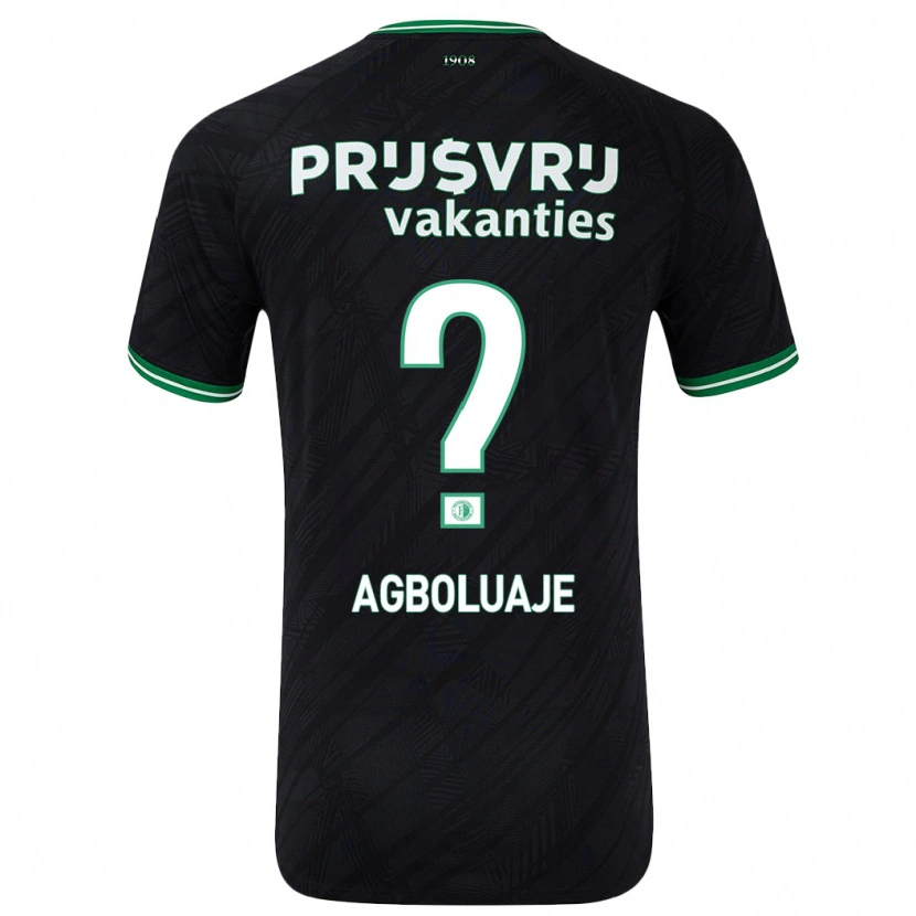 Danxen Barn Hakeem Agboluaje #0 Svart Grön Bortatröja Matchtröjor 2024/25 Tröjor T-Tröja