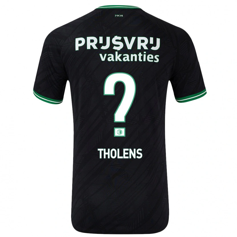 Danxen Barn Justin Tholens #0 Svart Grön Bortatröja Matchtröjor 2024/25 Tröjor T-Tröja