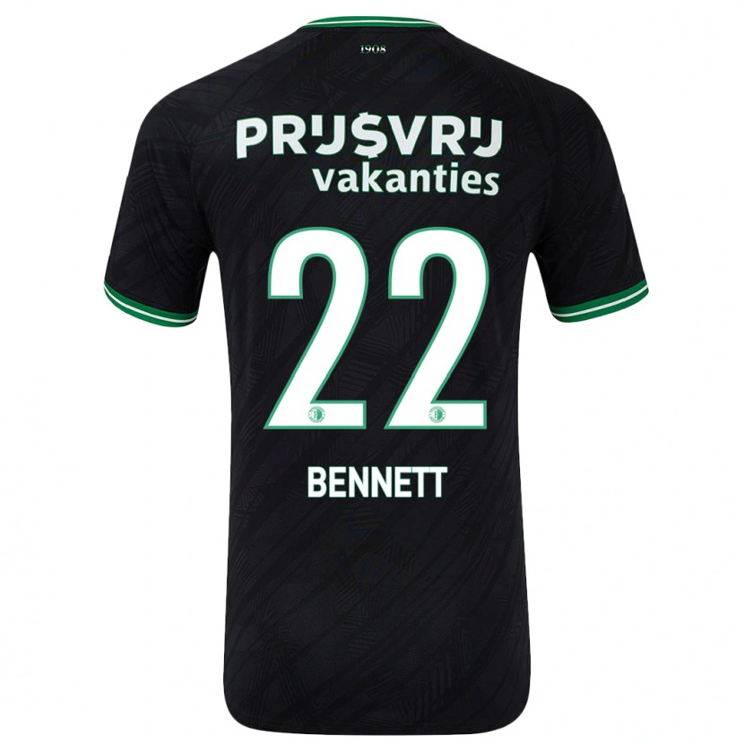 Danxen Barn Walter Bennett #22 Svart Grön Bortatröja Matchtröjor 2024/25 Tröjor T-Tröja