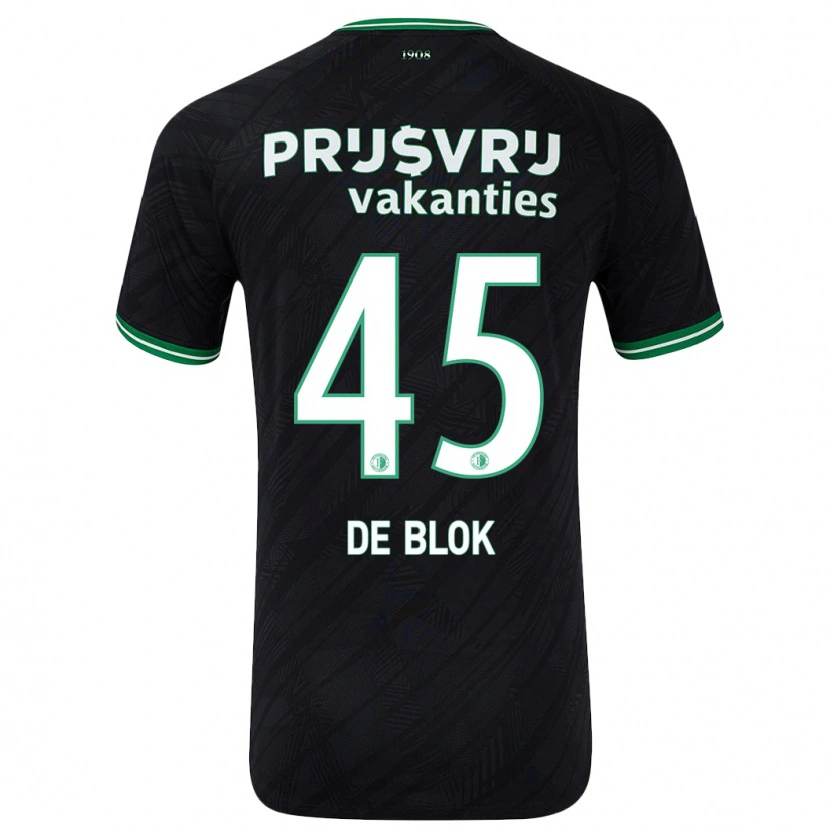 Danxen Barn Lars De Blok #45 Svart Grön Bortatröja Matchtröjor 2024/25 Tröjor T-Tröja