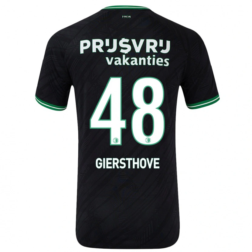 Danxen Barn Djomar Giersthove #48 Svart Grön Bortatröja Matchtröjor 2024/25 Tröjor T-Tröja
