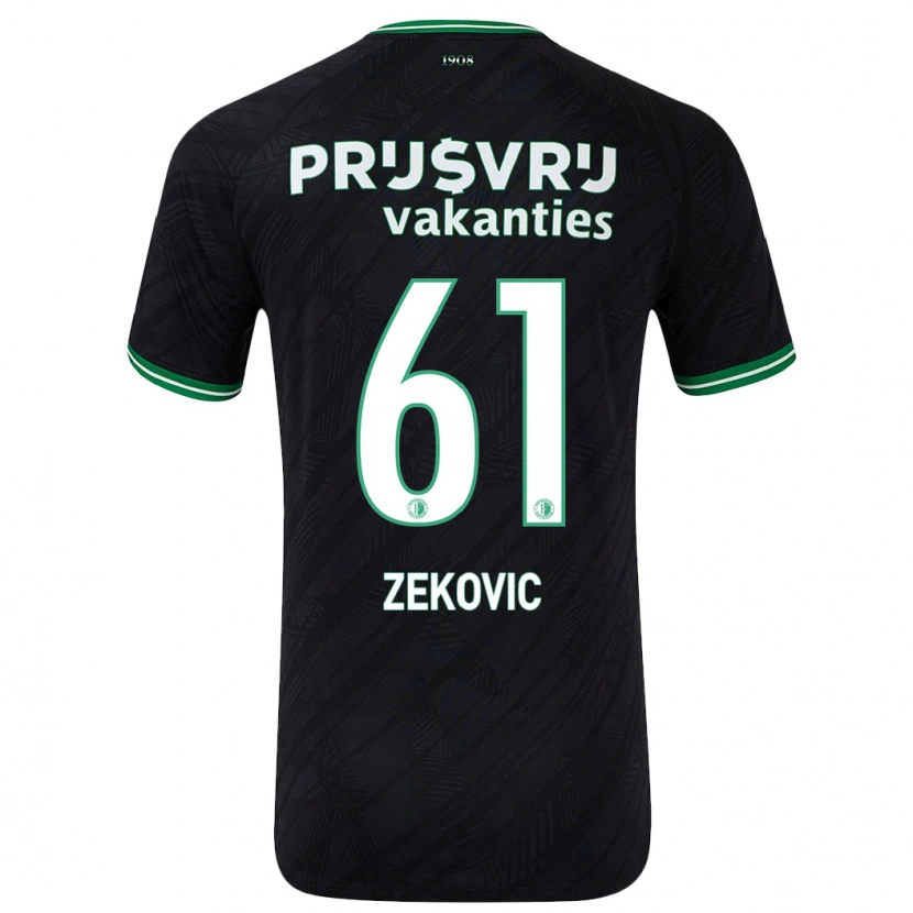 Danxen Barn Aleks Zekovic #61 Svart Grön Bortatröja Matchtröjor 2024/25 Tröjor T-Tröja