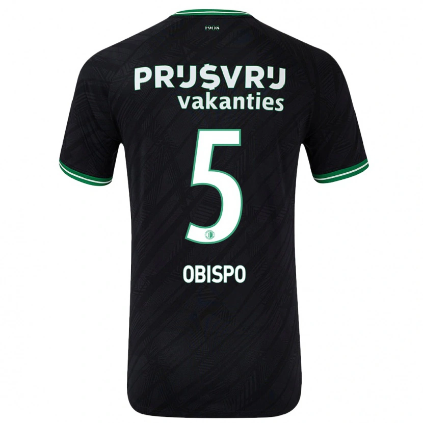 Danxen Barn Celainy Obispo #5 Svart Grön Bortatröja Matchtröjor 2024/25 Tröjor T-Tröja