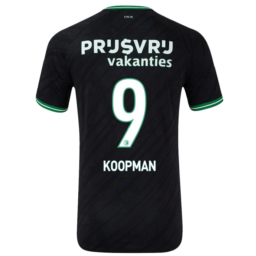 Danxen Barn Sanne Koopman #9 Svart Grön Bortatröja Matchtröjor 2024/25 Tröjor T-Tröja
