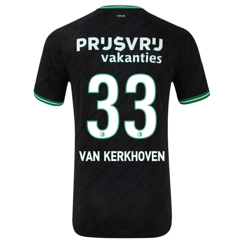 Danxen Barn Ella Van Kerkhoven #33 Svart Grön Bortatröja Matchtröjor 2024/25 Tröjor T-Tröja